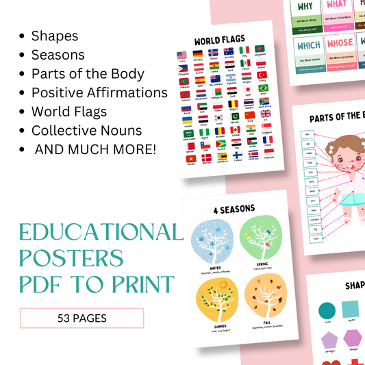 53 Educational Posters (PDF to Print)