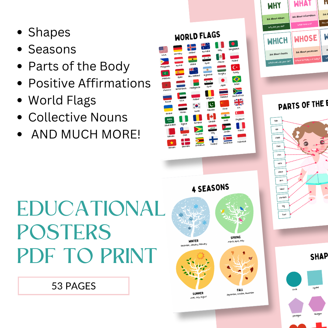 53 Educational Posters (PDF to Print)